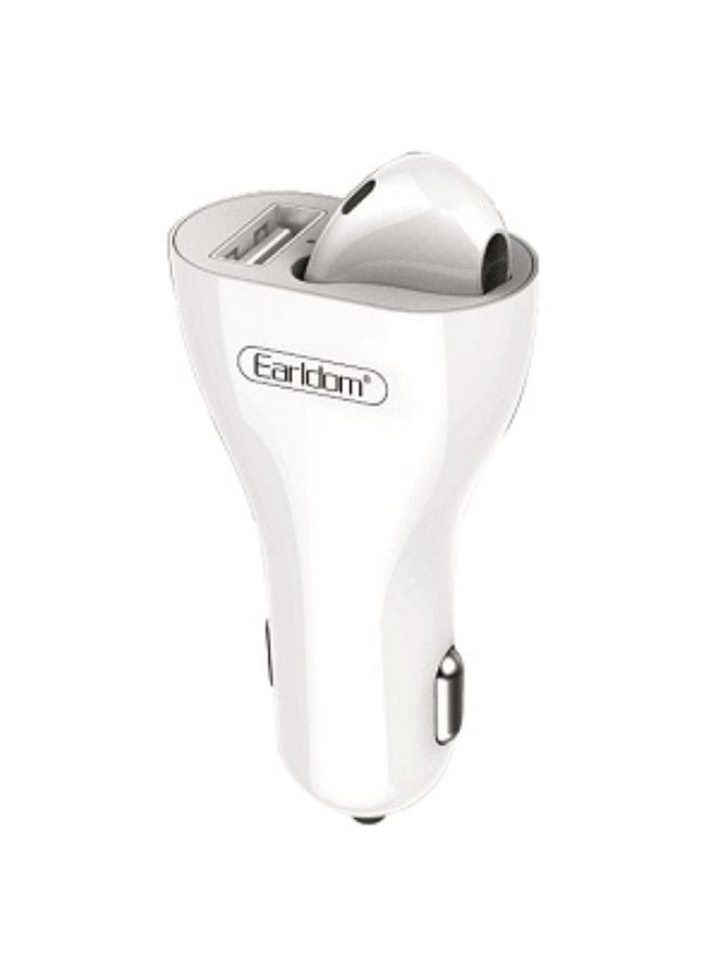 أيرلدوم شاحن سيارة Earldom ET-M41 2 في 1 مع سماعة أذن لاسلكية - أبيض - Image 5